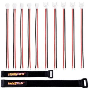 HobbyPark 2.0mm Spade 2 Pins Lead Plugs Connector Cable Male Female Set for 1S Lipo Battery Charging Compatible with Syma X5C X5SW SNAPTAIN S5C Drones 5 Pairs