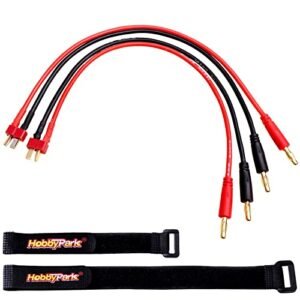 HobbyPark RC Willey Chaise Lounge Male Deans T Plugs to 4mm Banana Bullet Connectors Plug RC Battery Charger Charging Cable Adapter Extension Lead 2PCS