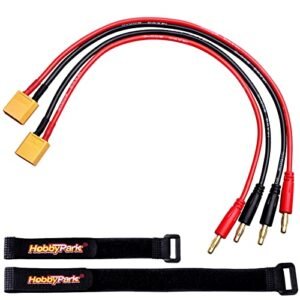 HobbyPark Proline RC Shocks Compatible XT60 to 4mm Banana Bullet Connectors Plugs RC Battery Charger Charging Cable Wire Adapter Extension Lead 2PCS