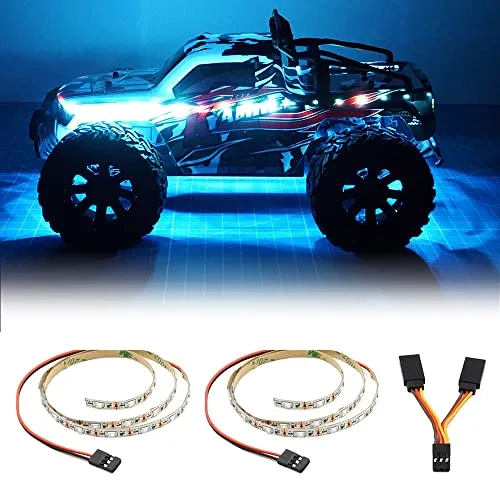 Elechawk Ice Blue LED Light Strip for RC Car Truck and Fixed Wing Airplane Model Light RC Car Accessory