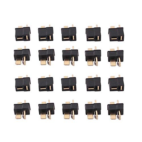 OliYin 10 Pairs Mini Black T Plug Style Male Female Connector Plug for Lipo Battery Pack of 10