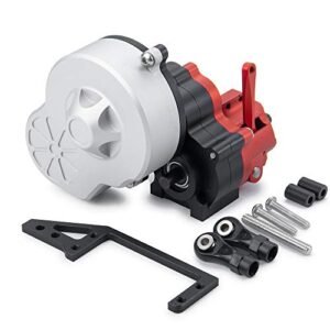 QUE T Metal Aluminum Dig Gearbox Transmission Case with Gear for 1 10 Axial SCX10 Commodore RC Car Upgrade Parts