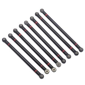 Vgoohobby 8Pcs Aluminum Alloy Link Rod Chassis Linkage Set 313mm Wheelbase for Infinity RC Car Axial SCX10 90046 90047 1/10 Scale RC Crawler