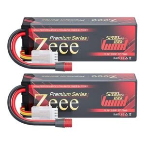 Zeee Premium Series 3S Lipo Battery 5200mAh 11.1V 100C Hard Case with T Connector for 3D Printed RC Truck Body and Other RC Models 2 Pack