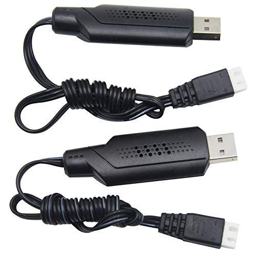 Blomiky 2 Pack 7.4V 1.3A USB Charger Cable with XH 3P Plug for Longacre RC Car Scales and Other Models