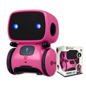 Contixo R1 Robot Toys for Kids - Smart Robots for Kids Voice Control Talking Dancing Learning Educational Toys for Boys Girls Toddlers Age 3-8 Years Old Birthday Gifts for Kid Pink