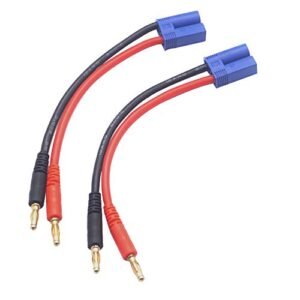 Vgoohobby 2Pack EC5 Male to 4mm Bullet Banana Connector Charging Cable 15CM 12AWG for RC Drones Helicopters Quadcopters Cars