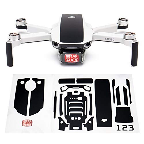 Wrapgrade Skin Sticker Set for DJI Mini 2 Accent Color Stealth Black Perfect Pairing with Accent Chairs RC Willey