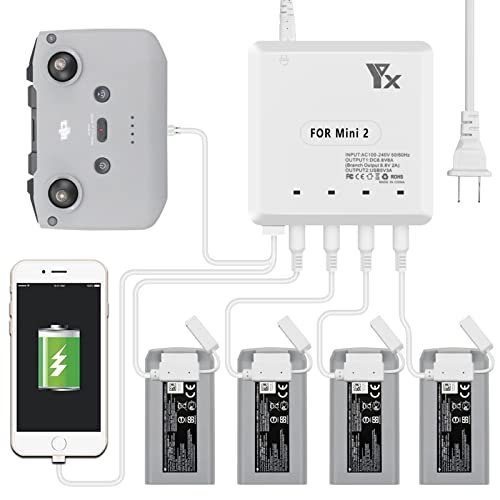 Anbee Mini 2 SE Multi Battery Charger Station 6 in 1 Parallel Charging Quick Charger for DJI Mini 2 SE Quadcopter RC Jet Chutes