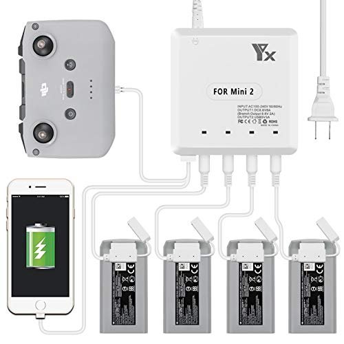 Hanatora 6 in 1 Battery Charger for DJI Mini 4K Mini 2 SE 2 SE Drone and Tyco RC 6.0 V Battery Rapid Multi Parallel Charging Hub