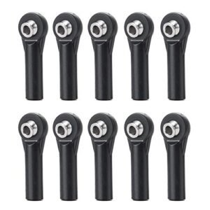 10Pcs M3 Plastic Bent Rod Ends Black M3 Crawler Width Balls Ends for Axial D90 SCX10 RC Car Nitro Fuel Compatible