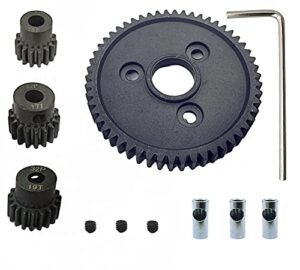RC Willey Queen Bedroom Sets with HOPLEX Metal Steel 54T 0.8 32 Pitch Spur Gear and 15T 17T 19T Pinions Gear Sets for Traxxas Models