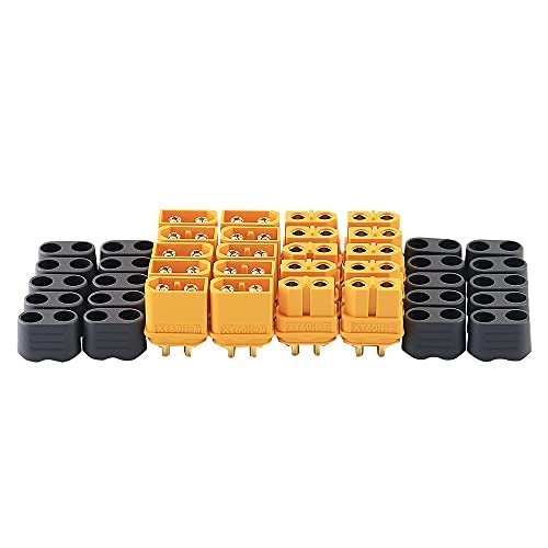 Amass XT60 Bullet Connector 20Pcs XT60h Plug Male Female Cover Sheath for RC Car Battery ESC Charger Lead Build RC Car Near Me