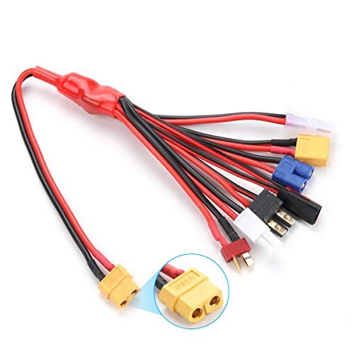 HobbyPower RC Truck 1 8 Lipo Battery Charger Adapter Connector Splitter Wire 8 in 1 Octopus Convert Cable to XT60 Plug Lead Cable