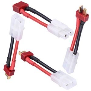 Acekeeps 4pcs Tamiya to Deans T Plugs Adapter with 14AWG Silicone Cable for RC Willey Sweepstakes