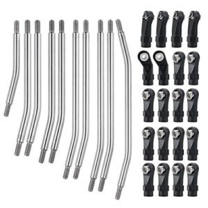 Axial SCX10 II 90046 1/10 RC Crawler Car Stainless Steel Rod Link Linkage Set with Rod End 313mm Wheelbase 7.3mm Steering Rod for rc body 313mm