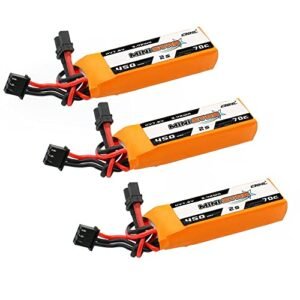 CNHL 450mAh 2S Lipo Battery 7.6V High Voltage lipo Battery 70C with XT30 Plug for Emax Babyhawk RC Heli 250 Helicopter Axial SCX24 Trashcans Larva X Micro FPV Racing Drone Quadcopter(3 Packs)