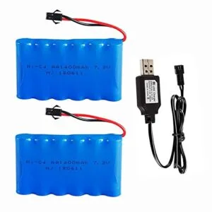 7.2V 1400mAh Rechargeable AA NI CD Battery Pack with SM Plug for RC Car Toys Lighting Security Facilities Electric Tools USB Charger