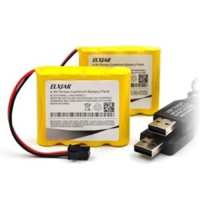 YUTSUJO 2 Pack 4.8V 700mAh Ni Cd Battery Pack for RC Components Race Wheels 1 18 Scale Vehicles with SM 2P Plug and USB Charging Cable