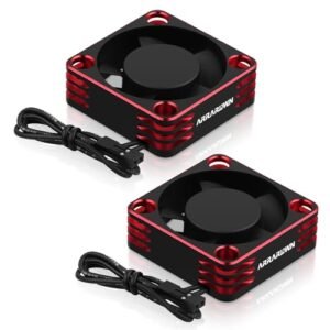 2Pack RC Car Brushless Motor and ESC Cooling Fan Heatsink 28000RPM for 1/8 1/10 540 550 Motor Black Red