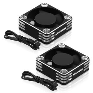 ARRAROWN 2Pack RC Car Motor Cooling Fan Heatsink 28000RPM Best Brushless Motor for RC Car 1/8 1/10 540 550 Motor Black Silver