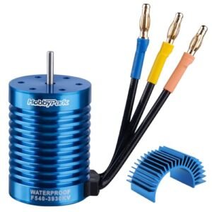 HobbyPark 540 Brushless Motor 3.175mm Shaft 3930KV with Heatsink for 1/10 Scale RC Cars Compatible with 1/5 Scale Gas RC On Road Models