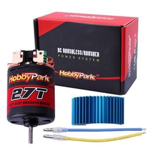 HobbyPark 27T Motor 540 Brushed 3.175mm Shaft Electric Engine with Heatsink for Racers Edge RC Cars 1/10 Scale Rock Crawlers