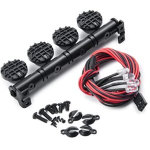 RC Hub LED Roof Lamp Lights Bar 4 LEDs for 1/10 RC Crawler Car SCX10 with RC Airplane Nav Lights