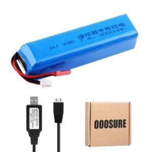 OooSure X9D Transmitter Battery 7.4V 3000mAh 8C Lipo Rechargeable for Frsky Taranis X9D Plus Perfect for Son of a Grave Digger RC Truck