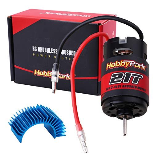 Hobbypark 21T 550 Brushed Motor with Heatsink Best RC Car Motors for Traxxas TRX4 TRX6 Axial SCX10 II III Redcat Gen7 Gen8 RC4WD