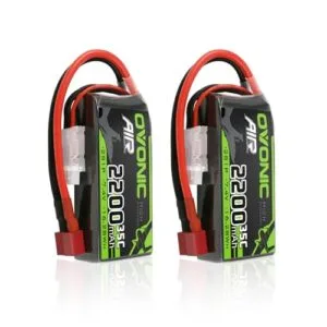 OVONIC 2S Lipo Battery 35C 2200mAh 7.4V with Dean Style T Connector for B25 RC Airplane Helicopter Quadcopter FPV Racing Drone 2 Packs