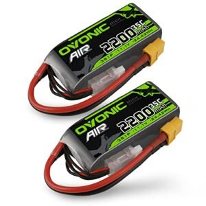 OVONIC 3s Lipo Battery 2200mAh 11.1V 35C RC Airplane Battery with XT60 Connector for Quadcopter Helicopter FPV Drone 2 Pack