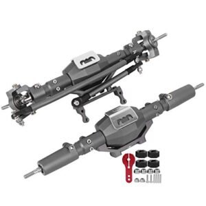 Demeras RC Front Rear Axle Aluminum Alloy Shell Straight Complete Axle Upgrade Parts for Axial SCX10 II 90047 90046