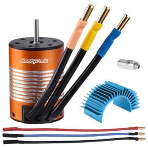 HobbyPark 540 Brushless Motor 5900KV with Heatsink for 1/10 RC Car Truck Including RC Truck Rims Compatibility