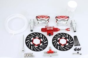 GTB New Metal Front Wheel Hydraulic RC Car Brake System Kit with Steel Disc for 1 5 Scale Gas Car HPI Rovan KM Baja 5b 5t ss 5sc Red