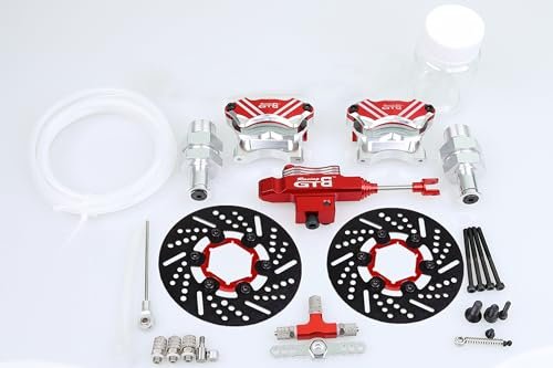 GTB New Metal Front Wheel Hydraulic RC Car Brake System Kit with Steel Disc for 1/5 Scale Gas Car HPI Rovan KM Baja 5b 5t ss 5sc Red