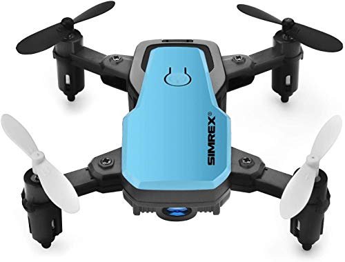 SIMREX X300C Mini Drone with 720P HD Camera Foldable Altitude Hold Headless Mode 360 Degree Flips 6Axis Gyro for Beginners Blue