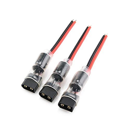Lumenier Black XT60 Lipo Pigtail with 35V 680uF Capacitor 16AWG 3 Pack