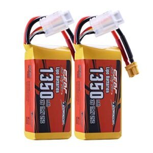 SUNPADOW 11.1V 3S RC Lipo Battery 25C 1350mAh Rechargeable with XT30 Connector for RC Airplane Receiver Aircraft Quadcopter Helicopter Drone FPV (2 Count)