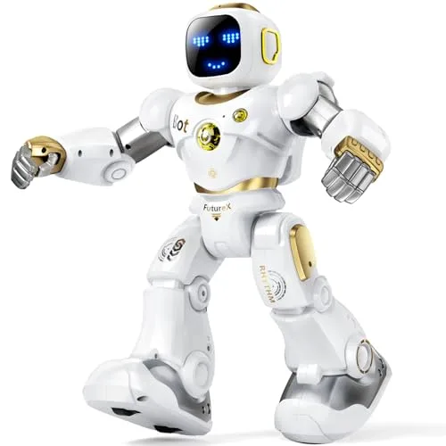 Ruko 1088 Smart Robot with Voice Control RC Helicopter Features for Kids Programmable Interactive STEM Learning Toy Gold