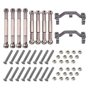 Vgoohobby Metal Pull Rod Steering Servo Link Linkages Arm Tie Rod Ends for RC B1 Lancer WPL B14 B16 C14 C24 1/16 Scale RC Car Truck Crawler