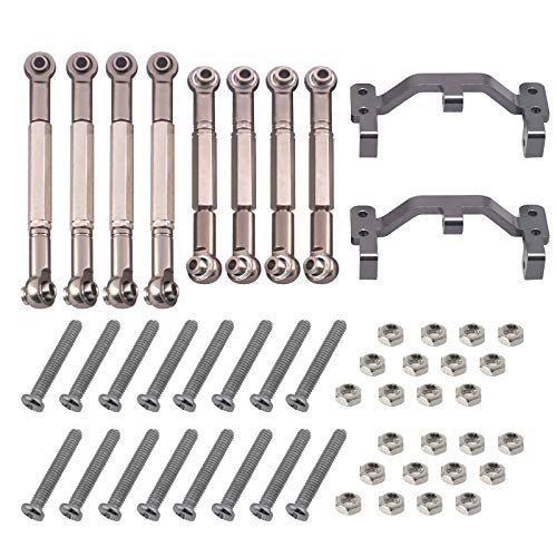 Vgoohobby Metal Pull Rod Steering Servo Link Linkages Arm Tie Rod Ends for RC B1 Lancer WPL B14 B16 C14 C24 1/16 Scale RC Car Truck Crawler