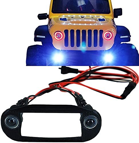 JGGZONE Mini 1/24 LED Headlights Taillights for Henry the RC Car Face Reveal Axial SCX24 90081 RC Crawler Car Upgrades Red White