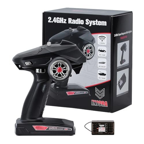 INJORA T6DC 2.4GHz 6CH RC Transmitter and Receiver for 1 10 RC Car Upgrade Parts