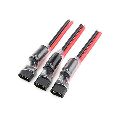 Lumenier Black XT60 Lipo Pigtail with 35V 1000uF Capacitor 12AWG 3 Pack
