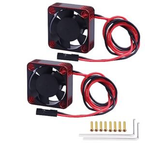 HobbyPark RC Brushless Motor Cooling Fan ESC Cooling Fan Compatible with 1 16 Scale RC Brushless Motors Black Red 2pcs