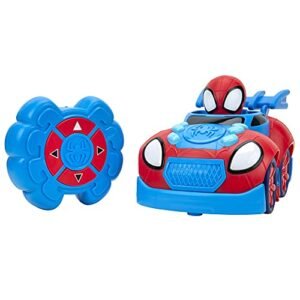 Marvel Spidey and His Amazing Friends RC Web Crawler Remote Controlled Vehicle with Built in Super Hero and 4 Controller Functions Blue Red