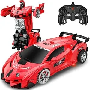 Awesome RC Robot Car Remote Deformation Model Toy for Kids 3 12 Years Old Boys Girls with LED Light and 360° Rotation