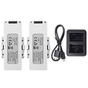 2PCS 7.6V 1500mAh Lithium Battery with 2 in 1 Charger for HS510 F30 Brushless Folding Quadcopter Perfect for RC Trucks in Deep Mud Adventures