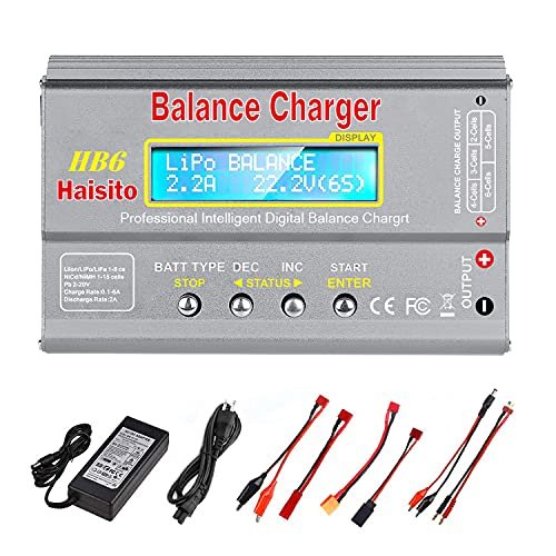 Haisito Lipo Charger HB6 80W 6A RC Battery Balance Charger for Hobby RC Jets LiPo Li ion Life NiMH NiCd Batteries